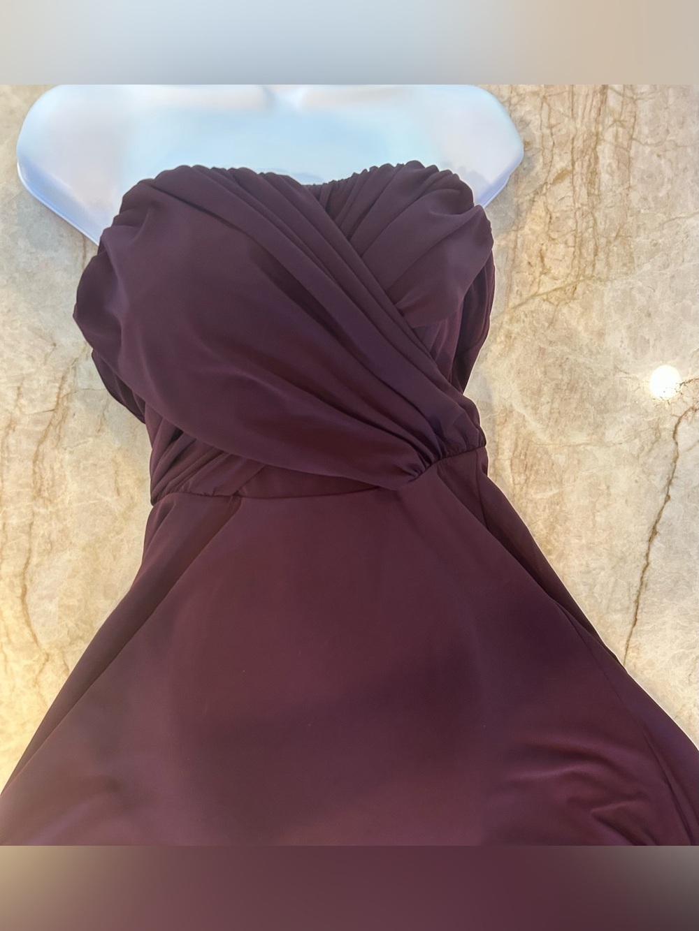 Ann Taylor Plum Ruched Twist Front Strapless Cocktail Dress Size 8